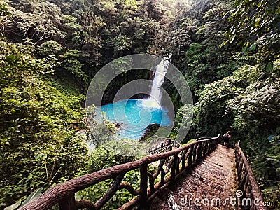 Volcan tenorio national park waterfall. La fortuna, Costa Rica Stock Photo