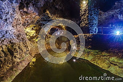 Volcanic caves in Sao Vicente - Madeira Portugal Stock Photo