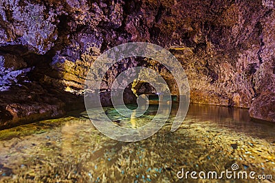 Volcanic caves in Sao Vicente - Madeira Portugal Stock Photo