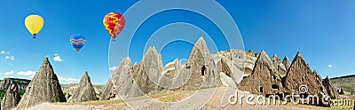 Volcanic cliffs near monastery Selime, Cappadocia, Anatolia, Turkey Stock Photo