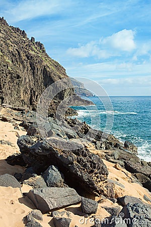 Volcanic coast line Stock Photo