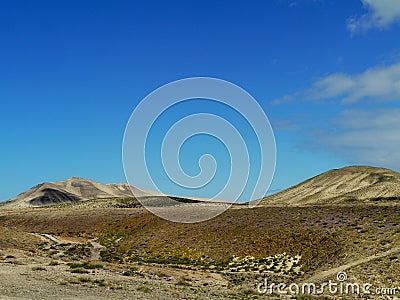 The volcanic desert near Costa Calma Stock Photo