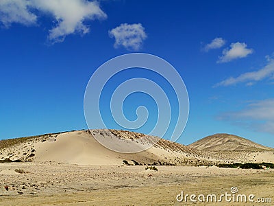 The volcanic desert near Costa Calma Stock Photo