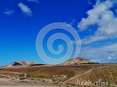 The volcanic desert near Costa Calma Stock Photo