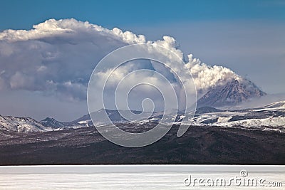 Volcanic eruption in Kamchatka,pyroclastic flow Stock Photo