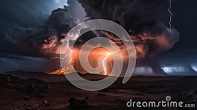 Volcanic Eruption: The Unstoppable Force of Nature Stock Photo