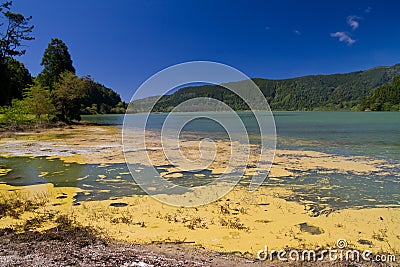 Volcanic lake Furnas Stock Photo