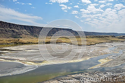 Volcanic landscapes at Lake Magadi, Kenya Stock Photo