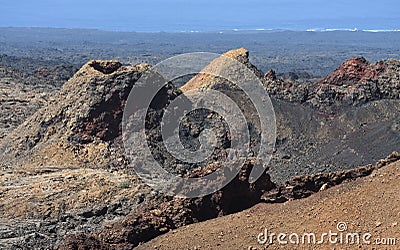 Volcanic landscapes of Lanzarote Stock Photo