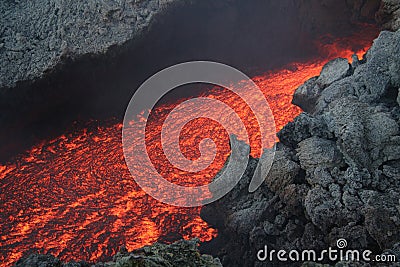Volcanic lava flow Editorial Stock Photo