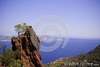 Volcanic rock at Methana, Greece. Stock Photo