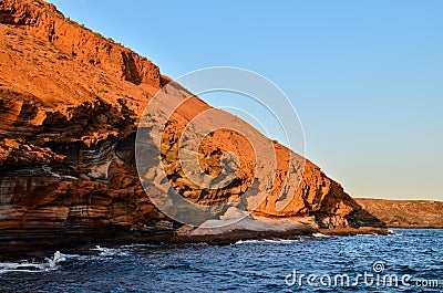 Volcanic Rock Basaltic Formation in Stock Photo