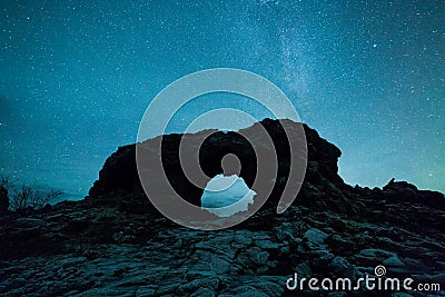 Volcanic rock formations in Iceland Stock Photo