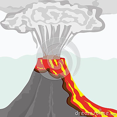 Volcano Vector Illustration