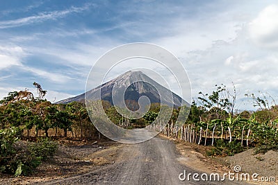 Volcano Concepcion view in Ometepe Stock Photo