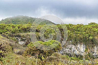 Volcano Depression, Galapagos, Ecuador Stock Photo