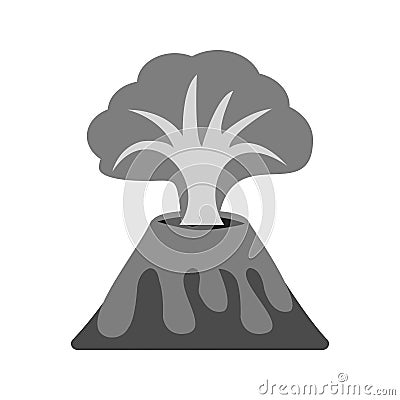 Volcano Erupting Vector Illustration