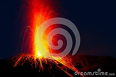 Volcano eruption Stock Photo