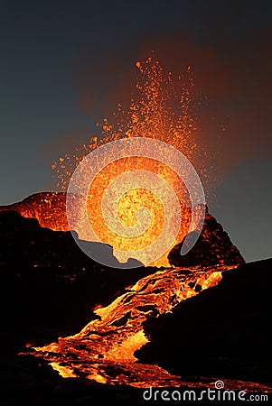 Volcano eruption Stock Photo