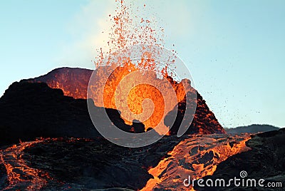 Volcano eruption Stock Photo