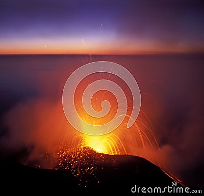 Volcano eruption Stock Photo