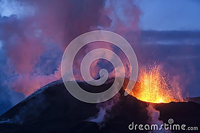 Volcano eruption Stock Photo