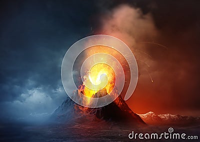 Volcano Eruption Stock Photo