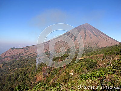 Volcano Gunung Inerie Stock Photo