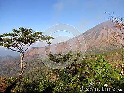 Volcano Gunung Inerie Stock Photo