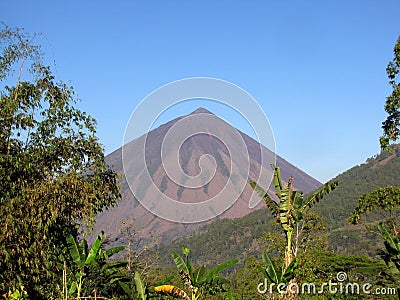 Volcano Gunung Inerie Stock Photo