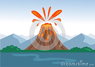 Volcano Icon vector illsutation Vector Illustration