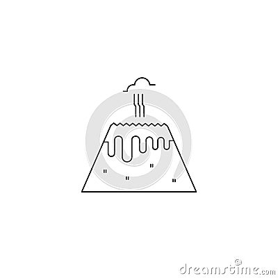 Volcano line icon Vector Illustration