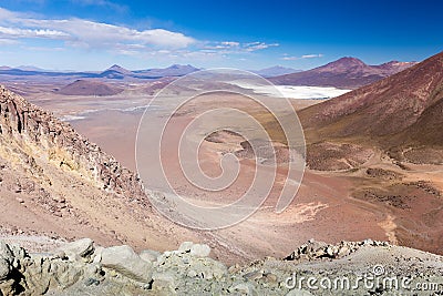 Volcano mountains landscape Salar De Uyuni, travel Bolivia Stock Photo