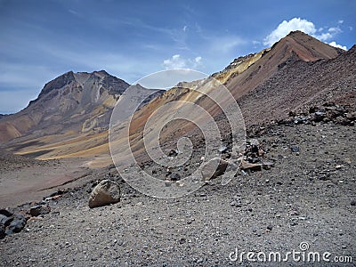 Volcano nevado chachani above arequipa Stock Photo