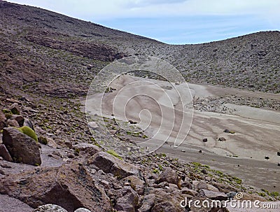 Volcano nevado chachani above arequipa Stock Photo