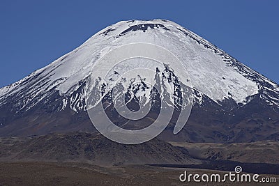 Volcano Parinacota in Lauca National Park Stock Photo