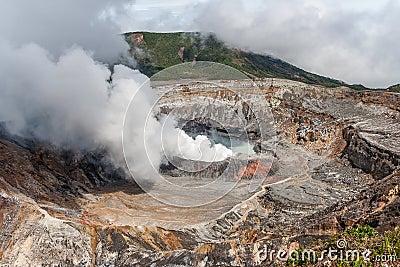 Volcano Poas in Costa Rica Stock Photo