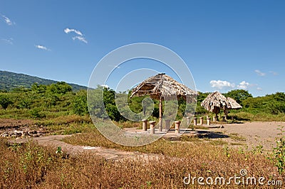 Volcano viewing area Stock Photo