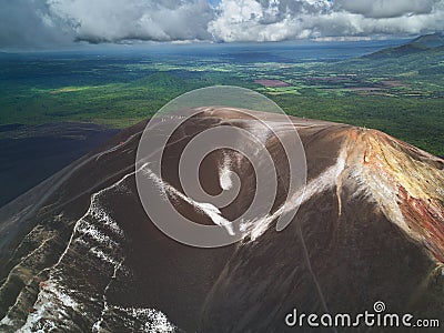 Volcanoboarding in Nicaragua Stock Photo