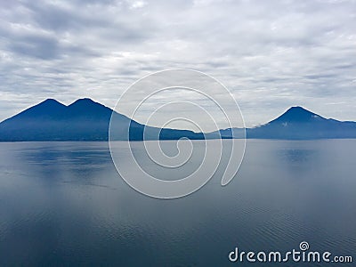 Volcanoes Over Lake Atitlan Stock Photo