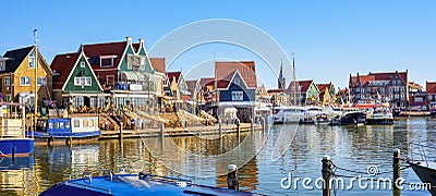 Volendam town on Markermeer Lake, Netherlands Editorial Stock Photo