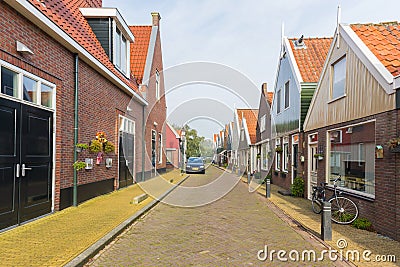 Volendam is a town in North Holland in the Netherlands. Colored houses of marine park in Volendam Editorial Stock Photo