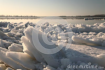 Volga River Debacle Stock Photo