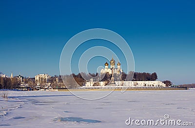 Volga River. Uspensky Cathedral. Yaroslavl. Russia. Stock Photo