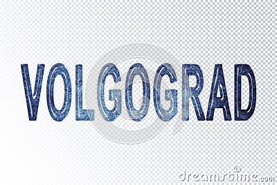 Volgograd lettering, Volgograd milky way letters, transparent background Stock Photo