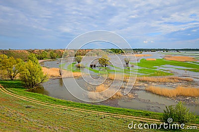 Wide floodplain of the Akhtuba river Stock Photo