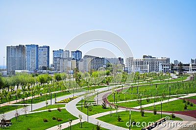 City park near Mamayev Kurgan in Volgograd Stock Photo