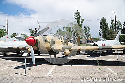 VOLGOGRAD, RUSSIA - 26 MAY 2019: Fighting Soviet planes. Constant exhibition of military equipment. Museum Mamayev Kurgan, Editorial Stock Photo