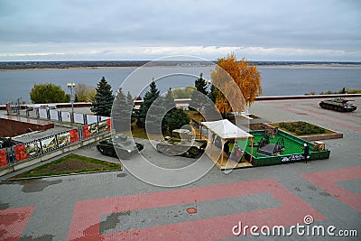 Volgograd, Russia - November 01. 2016. Exhibition of military equipment from times of Second World War near Museum of Battle of St Editorial Stock Photo