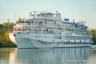 Volgograd, Russia - October 27, 2019. The cruise liner Editorial Stock Photo